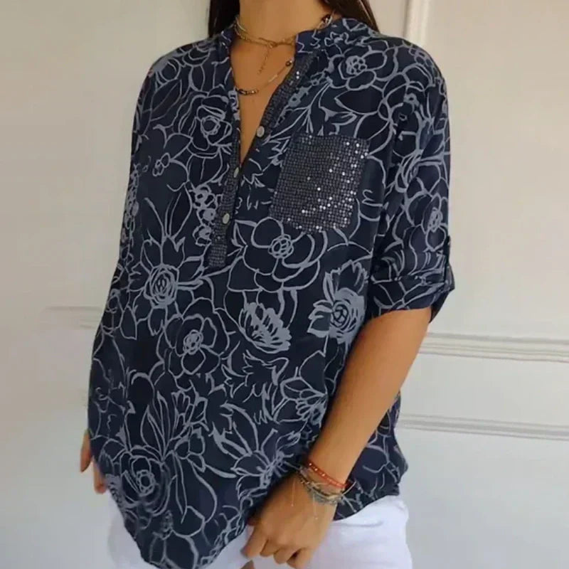LuKa - Bluse med blomsterprint