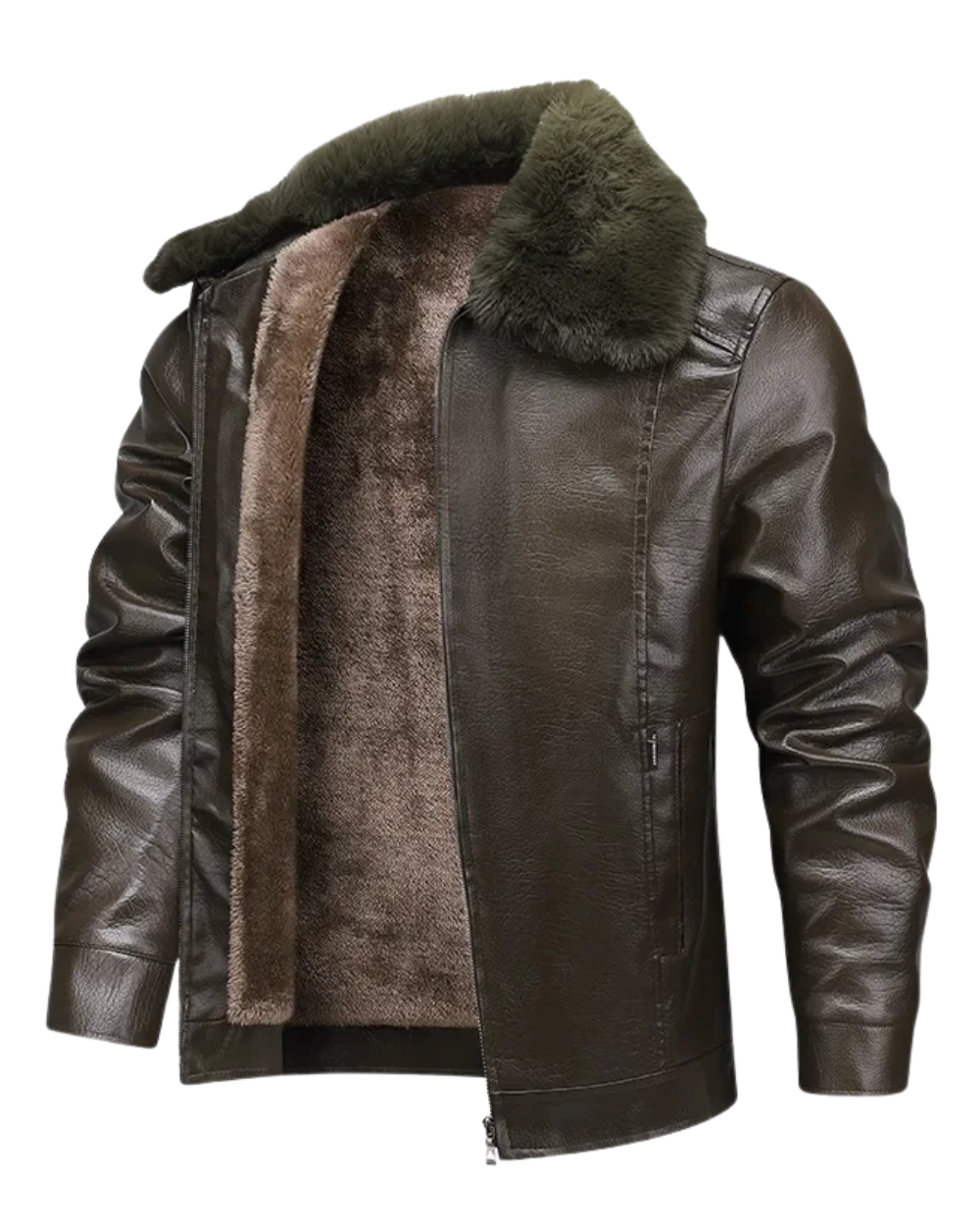 Tykkelse Fleece Læderjakke
