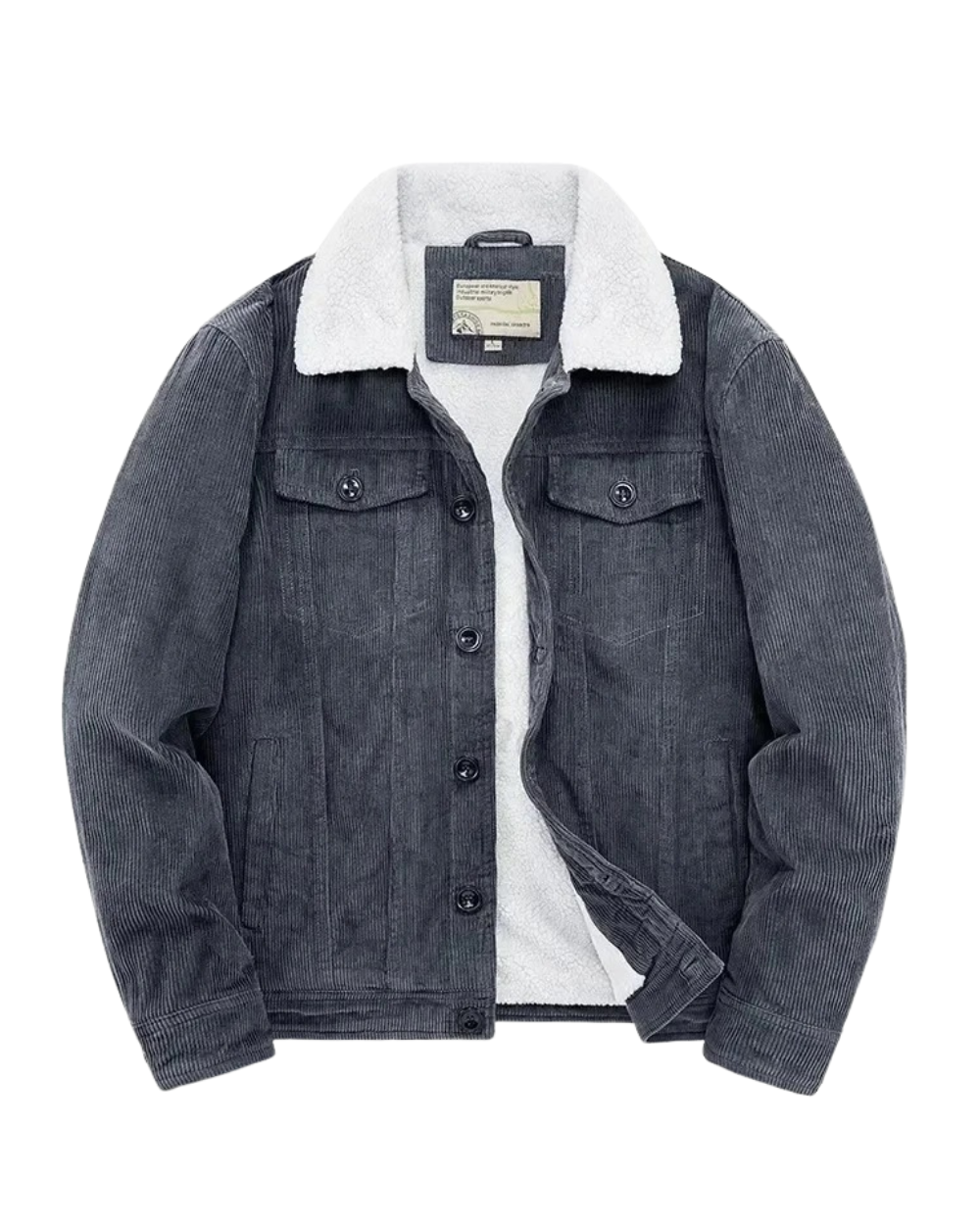 Cordurojjakke med Cashmere-for