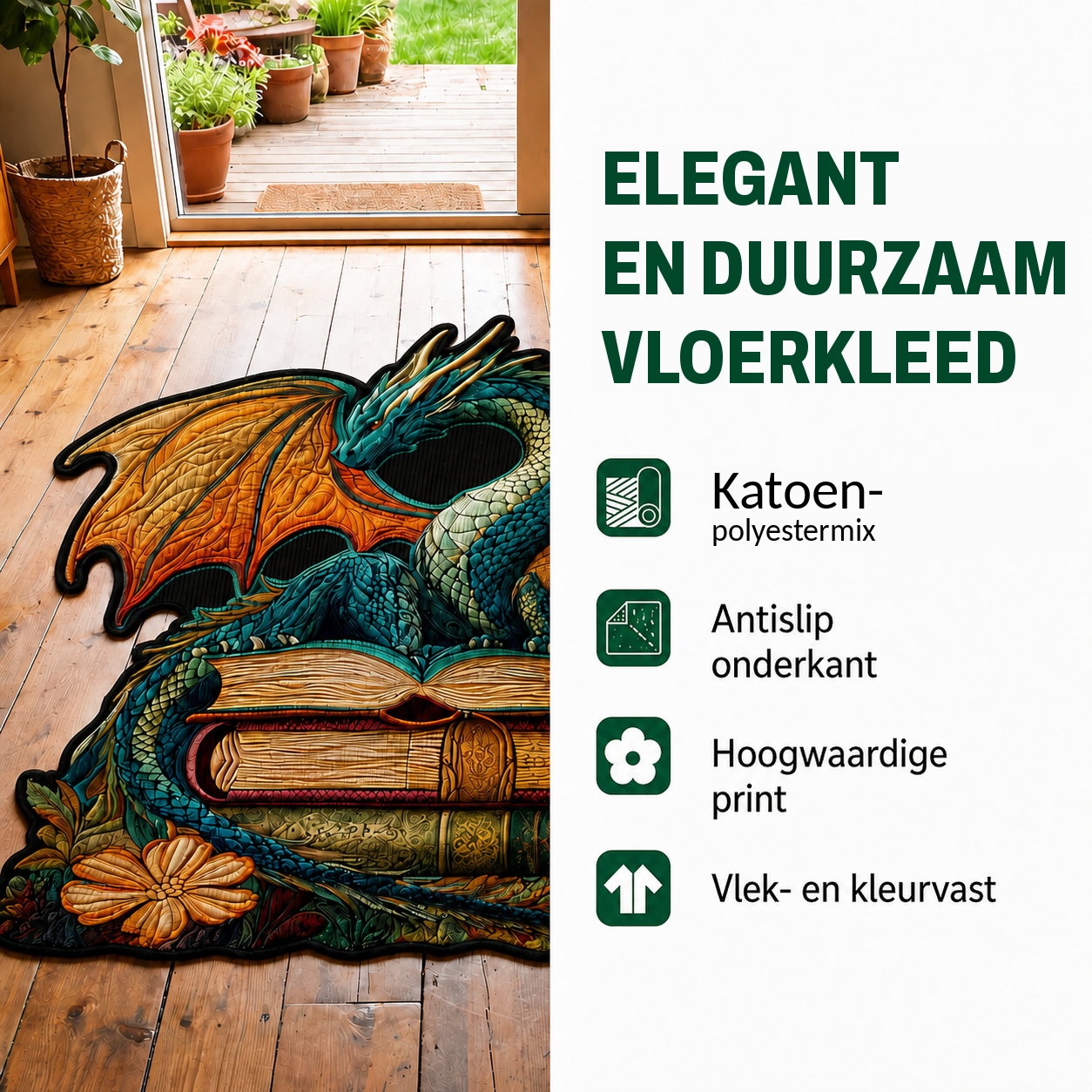 Zoë - Dekorativt gulvtæppe Formet som Skildpadde Paradis Kyst